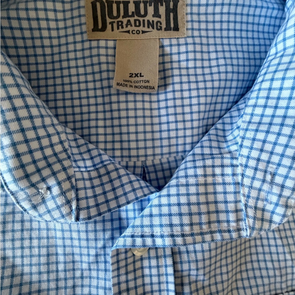 Duluth Trading Co Blue Checkered Men's Shirt